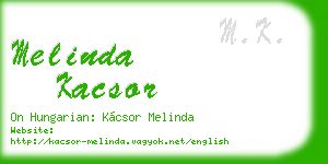 melinda kacsor business card