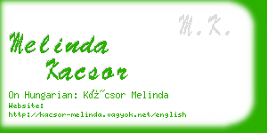 melinda kacsor business card